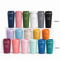 Gobelet isotherme en acier inoxydable à double paroi, 360 ml, 600 ml, 12 oz, 20 oz, isolation sous vide 12-24 heures, sans BPA, tasse de voyage portable avec couvercle, OEM/ODM