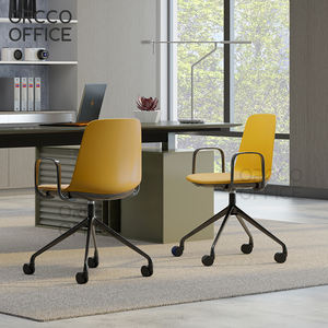 Oficina escuela biblioteca beige recepción sala de conferencias escritorio ergonómico giratorio reposabrazos visitante tapicería Silla de tareas para reuniones - Product Image 3