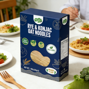 Nouilles d'avoine Konjac en gros, <span class=keywords><strong>repas</strong></span> instantané riche en protéines avec farine de seigle, riches en fibres alimentaires, préparation en 15 minutes, marque privée OEM - Product Image 1