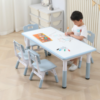 Table d'étude Graffiti et 4 chaises ensemble meubles de garderie pour enfants haute réglable pour l'école table pour tout-petits avec tabouret