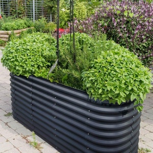 32 ''<span class=keywords><strong>de</strong></span> haut 9IN 1 extérieur Aluzinc galvanisé jardinière modulaire en métal ondulé surélevé kit <span class=keywords><strong>de</strong></span> lit <span class=keywords><strong>de</strong></span> jardin pour le jardin - Product Image 6