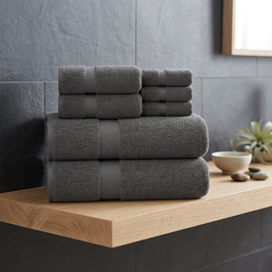 Ensemble de serviettes de bain en coton biologique 100% uni, écologiques, rectangulaires, tissées, douces pour la peau, pour usage hôtelier, adultes - Product Image 1
