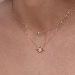 Collar con Colgante de Saturno, Esfera de Saturno, Plata de Ley 925, Collar del Planeta Saturno - Product Image 4