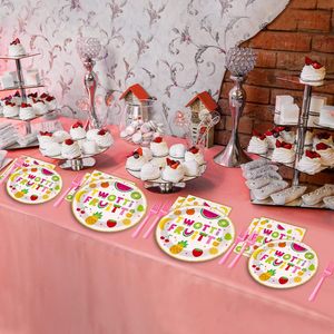 Directo de fábrica, vajilla y decoración moderna para fiesta de segundo cumpleaños, suministros para fiestas Twotti Frutti para 24 invitados, servicios de celebración - Product Image 5