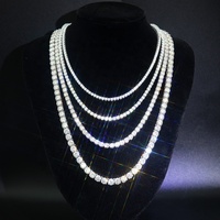 Moissanite-collar de tenis VVS moissanita, joyería de plata 925, oro rosa, amarillo, cadena de oro de 2mm, 3mm, 4mm, 5mm, 6,5mm, el más barato