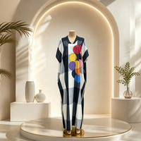 Nouvelle Robe Kaftan Africaine Imprimée Grande Taille de Haute Qualité, Motif Lettres, Maxi Abaya avec Foulard Assorti, Ample, Été, Polyester