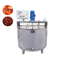 Cuve de mélange verticale en acier inoxydable pour équipement de cuisson de jus alimentaires et de boissons, avec agitateur, chauffage et moteur AC (Capacité 1200L-5000L)