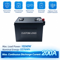 Expédition rapide depuis l'entrepôt CN : Batterie lithium 51.2V 105Ah pour voiturette de golf, prix usine de gros, LiFePO4 avec chargeur et application Bluetooth