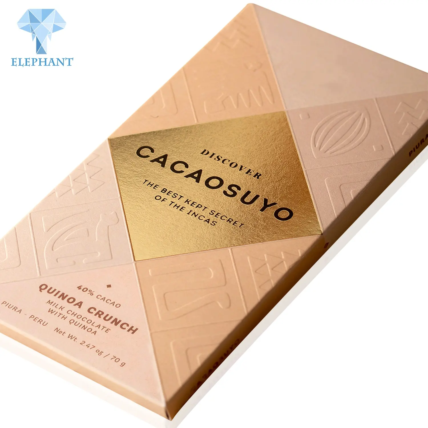 Caixa de embalagem de barra de chocolate dobrável, logotipo personalizado premium dourado de luxo da classe alimentar doce