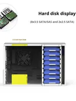 Beniu B8 8-Bay NAS Chassis ATX catu daya besar Matx ketinggian penuh PCIe hitam Server dengan kipas dalam layanan penyimpanan stok