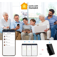 Commutateur intelligent tactile Wi-Fi US 1/2/3/4 Gang Tuya/Smart Life/Homekit Apps Commutateur domestique intelligent télécommandé avec commande vocale Alexa