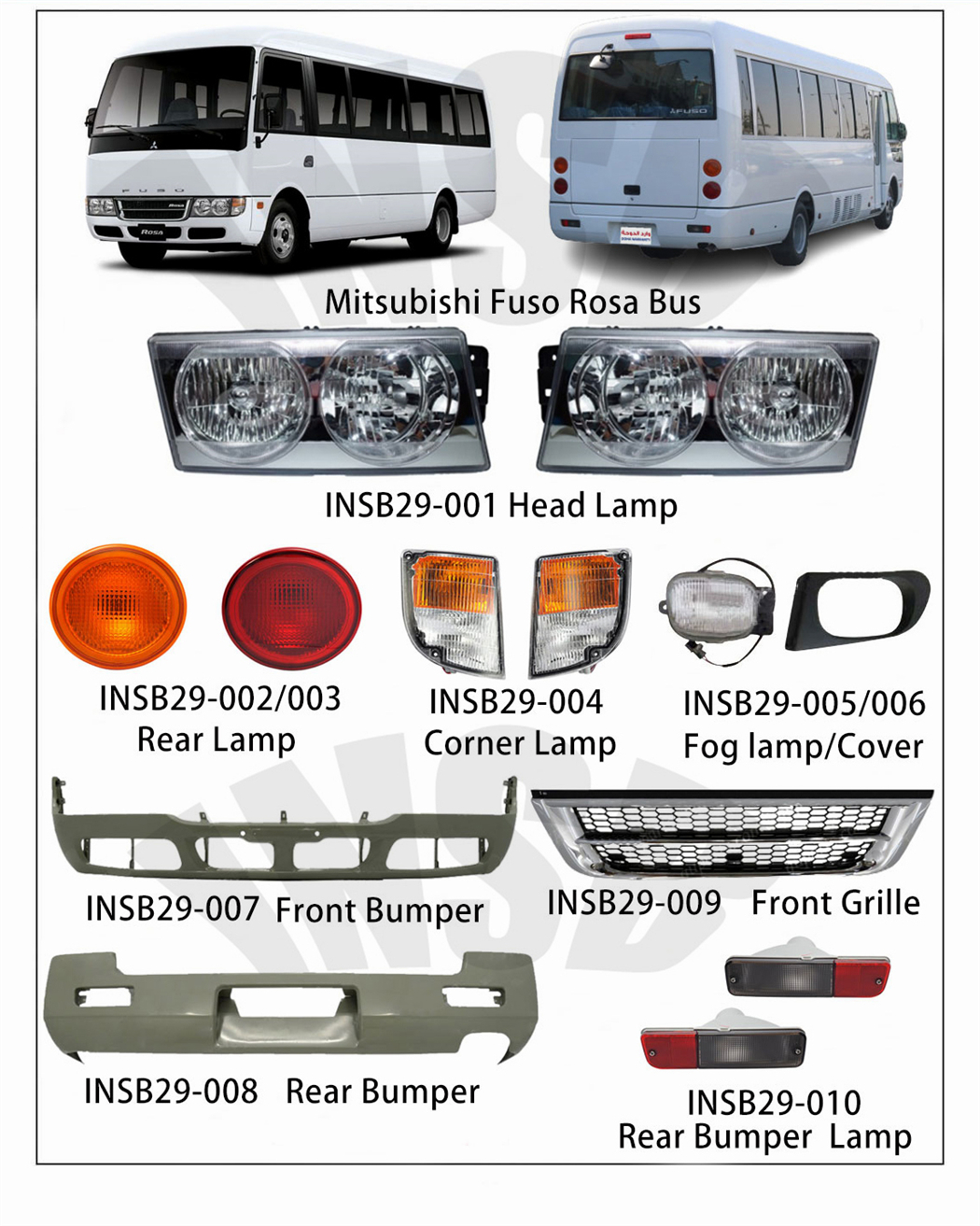 三菱 ふそう ローザ バス用 リアドアロック 4個セット バックドア