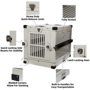 ลังสุนัขแบบพับได้ทำจากอะลูมิเนียมอัดแน่นระบายอากาศได้สำหรับการเดินทางทุกฤดูมีหลายขนาดให้เลือก - Product Image 2