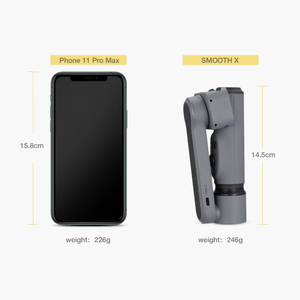 <span class=keywords><strong>Stabilisateur</strong></span> de cardan portable à 2 axes pour smartphone, <span class=keywords><strong>ZHIYUN</strong></span> <span class=keywords><strong>Smooth</strong></span> <span class=keywords><strong>X</strong></span> 246g compact et pliable pour le vlogging - Product Image 3