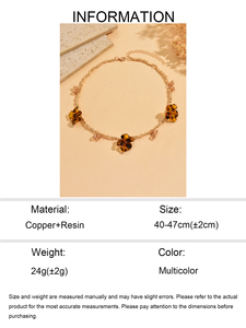 Collana con Ciondolo a Forma di Fiore con Stampa Leopardata in Resina, Placcata in Oro, Stile Dolce e Audace, Impermeabile, Catena Choker, Gioielli da Donna - Product Image 6
