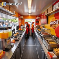 Gerobak Jajanan Cepat Saji Komersial Kustom, Trailer Truk Penjual Keliling dengan Peralatan Dapur Lengkap, Stand Hot Dog, Hamburger, dan Kentang Goreng untuk Dijual
