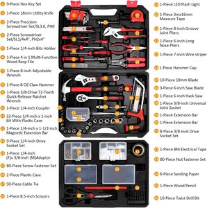 Kit di Attrezzi per Riparazioni Domestiche e Auto da 325 Pezzi in Acciaio al Carbonio con Valigetta Portautensili per Proprietari di Casa e Appassionati di Fai-da-Te - Product Image 2