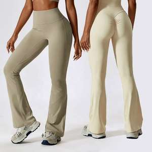 OEM ODM High <b>Sexy</b> Solid Wrinkle-Resistant Spandex Nylon Leggings Compression Push <b>Pants</b> Tummy Control Soft Breathable <b>Yoga</b> - Product Image 5