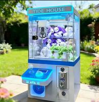 Machine à griffes commerciale moderne Tide House à monnayeur, avec éclairage LED, pour jouets en peluche et distributeur de cadeaux, pour centre de jeux, personnalisable en anglais