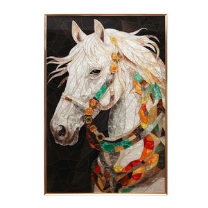 Pintura <span class=keywords><strong>de</strong></span> Caballo Esmaltada Hecha a Mano, Diseño <span class=keywords><strong>de</strong></span> Arte Moderno, Marco <span class=keywords><strong>de</strong></span> Aleación <span class=keywords><strong>de</strong></span> Aluminio, Tablero <span class=keywords><strong>de</strong></span> Madera Sólida, Pintura Personalizable - Product Image 6