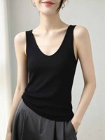Camisole sans manches en cachemire peigné à col en V pour femme, pull rayé ajusté à porter sous les vêtements, vente en gros