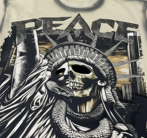 Custom Dtg stampa grafica abitudini lettere Homme strass squadrato Cropped orli in rilievo Design Teeshirt Homme t-shirt da uomo - Product Image 1