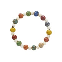 Nouveau bracelet en céramique de style chinois pour femmes - Design ethnique traditionnel avec motif de verrouillage - Bijou tendance pour l'été