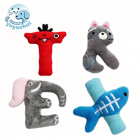 Jouets à mâcher amusants pour animaux de compagnie, en forme de lettres de dessins animés, en latex souple et coton, jouets interactifs pour chiots, chiens et chats