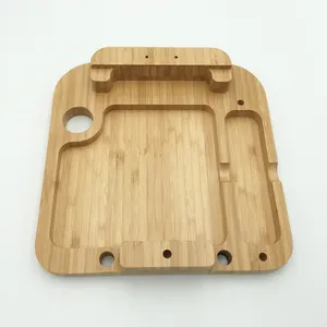 Soporte de teléfono de bambú de madera maciza Premium personalizado accesorios de nogal para teléfono móvil con barniz natural