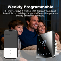 Termostato Inteligente WiFi Inalámbrico para Calefacción por Suelo Radiante (Agua/Eléctrico) y Caldera de Gas, Compatible con la Aplicación Tuya, Alexa, Google y Alice