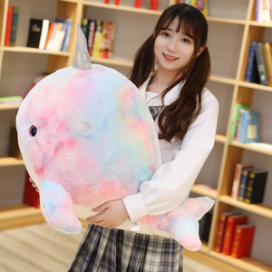 Arcobaleno narvalo giocattoli di peluche animali marini gettare cuscini pesci balena bambole di animali imbottite letto grande giocattolo per dormire acquario regalo - Product Image 3