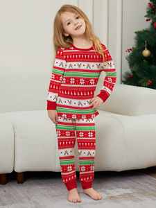 Feliz Natal Roupas de Ano Novo Mãe Filha Pai Filho Bebê Combinando Outfits 2 Pcs Terno Família Pijama Algodão Homewear - Product Image 6