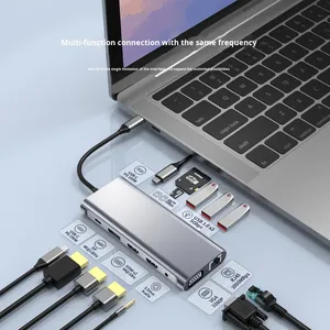 Высококачественная док-станция 13-в-1 Type-C с Usb3.0 + hdmi + dp + pd + vga + rj45 + sd/tf и Usb-концентратор док-станция для ноутбука - Product Image 2
