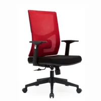 Yüksek kalite popüler tam örgü ev mobilya en iyi fiyat ergonomik personel kırmızı görev ofis koltuğu