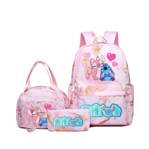 Conjunto de mochila de estudiante de poliéster de alta calidad personalizable con imagen de dibujos animados para estuche de lápices y uso de bolsa de almuerzo para niños - Product Image 1