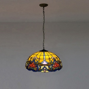 LongHuiJing Tiffany Pendant <b>Lighting</b> Fixtures Hanging Lamp Handmade Stained Glass <b>Light</b> W16 Baroque Ceiling <b>Lights</b> - Product Image 3