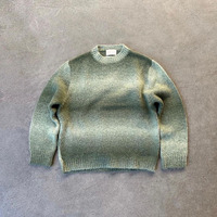 Pull Col Rond Homme Personnalisé OEM Manches Longues Rayé Dégradé Tricoté Jacquard en Mohair