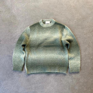 Kundenspezifischer OEM Rundhalspullover Langarm Gestreifter Herrenpullover Strickpullover mit Farbverlauf Jacquard-Strickware Herren Mohair-Pullover - Product Image 3