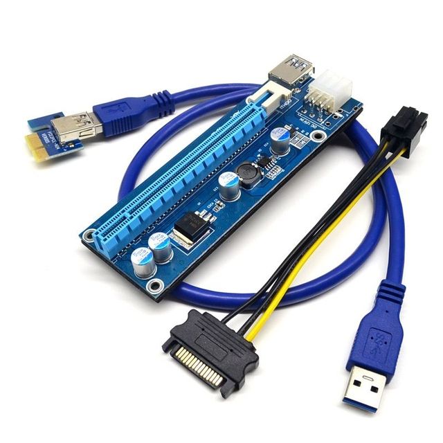 TISHRIC Pcie Riser Ver 006 GPU Riser for Video Card Pci Express USB 3.0 Riser Cable SATA to 4Pin Pci-e 1x to 16x