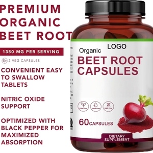 Extracto de alta calidad 50:1, cápsulas de raíz de remolacha de pimienta negra orgánica para adultos, vitaminas antioxidantes de apoyo inmunológico B9 B12 - Product Image 3