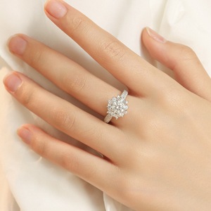 Bague de promesse en moissanite pour <span class=keywords><strong>femme</strong></span>, argent sterling 925, bijoux imperméables, bague de fiançailles en moissanite 1 carat - Product Image 4
