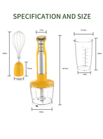 Mixeur Plongeant 5-en-1 avec Hachoir et Moteur en Cuivre Pur pour Cuisine Domestique, Hôtels et Cuisson en Extérieur