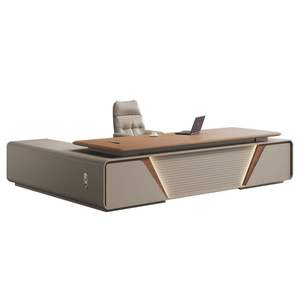 Set kursi meja kantor eksekutif Modern desain manajer presiden Panel kayu kelas atas - Product Image 1