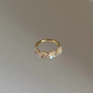 Cubic Zircon <b>Opening</b> <b>Rings</b> Finger <b>Ring</b> Fashion Jewelry Gold Plated Shiny CZ Stone Stainless Steel Alloy Retro Trendy Women - Product Image 2