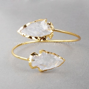 G0528 Fashion Arrowhead <strong>clear</strong> Aura <strong>Quartz</strong> Stone <strong>Bracelet</strong> - Product Image 1
