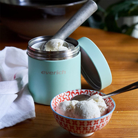 Récipient de nourriture de stockage de pinte de crème glacée Boîte de rangement isolée sous vide à double paroi en acier inoxydable