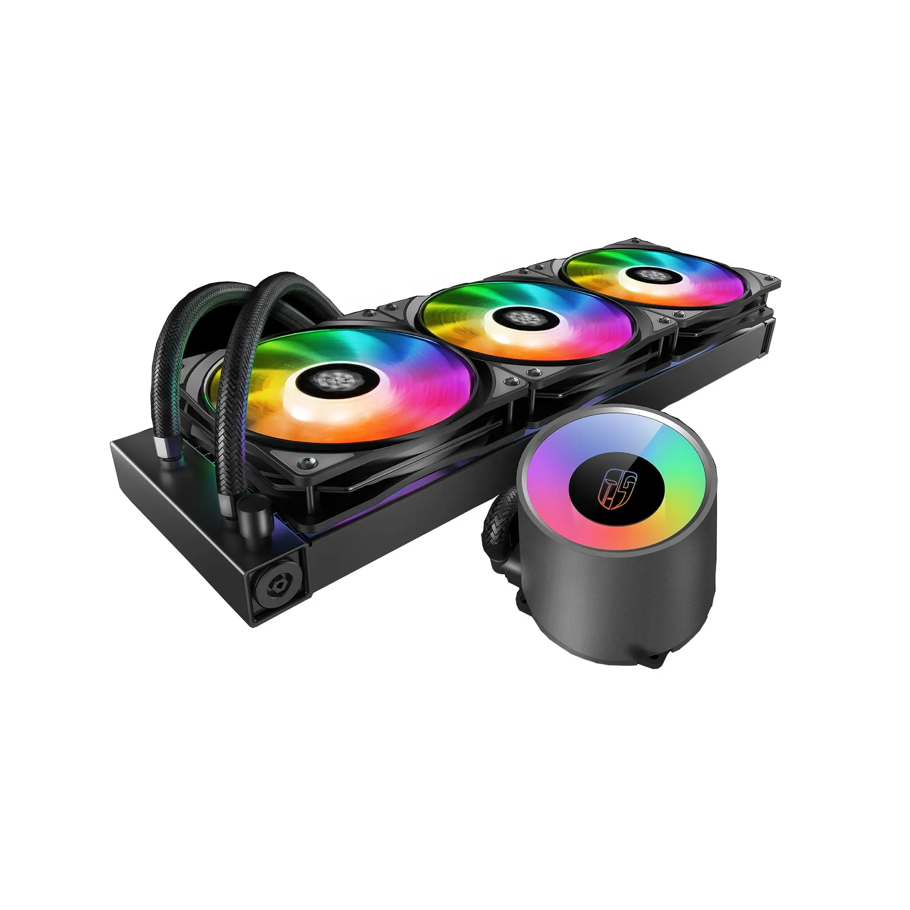 Nova marca cpu cooler castelo 360rgb v2 360mm, argb stereo cooler para amd e intel cpu rgb cpu cooler