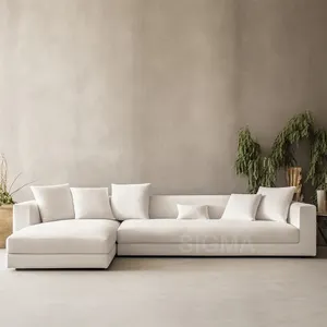 Hot Selling White Fabric Weiches modernes Sofa Wohnzimmer möbel Wohn möbel L-Form Sofa