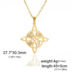 Collier religieux Nœud de Sorcière, Nœud Trinitaire Irlandais, Pendentif Triple Spirale en Acier Inoxydable, Amulette pour la Foi et l'Amitié - Product Image 6