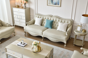 Classic European Solid Wood <b>Sofa</b> <b>Set</b> 3seater for Living Room Natural Color Durable for Apartment Hotel Villa - Product Image 3